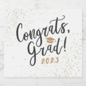 Glückwunsch Grad Abschluss Sparkling Weinmarken Gi Schaumweinetikett (Einzelnes Label)