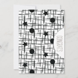 Glückwunsch Grad Abstrakte Monochrome Sterne Karte