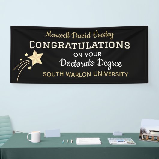 Glückwunsch Grad! Banner für Doktortitel-Glückwuns (Messe)