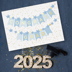 Glückwunsch Grad Blue Foil Card Folien Feiertagskarte