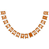 Glückwunsch Grad Burnt Orange und White Wimpelkette (Alle)