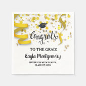 Glückwunsch Grad Cap Gold Confetti Feierlich Custo Serviette (Vorderseite)