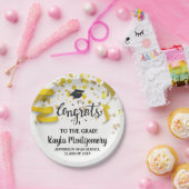 Glückwunsch Grad Cap Gold Confetti Streamer kunden Pappteller (Party)