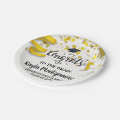 Glückwunsch Grad Cap Gold Confetti Streamer kunden Pappteller (Schrägansicht)