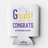 Glückwunsch Grad Cap Lila gelb Dosenkühler (Rückseite)