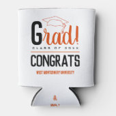 Glückwunsch Grad Cap Orange und Black Dosenkühler (Vorderseite)