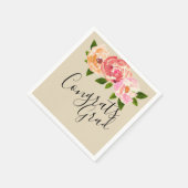 Glückwunsch grad chic Blumenserie-Party Serviette (Ecke)