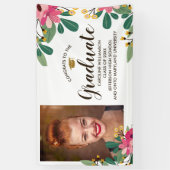 Glückwunsch Grad Custom Foto Floral Abschluss Unte Banner (Vertikal)