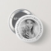 Glückwunsch Grad Einfaches Modernes Foto Button (Vorne & Hinten)