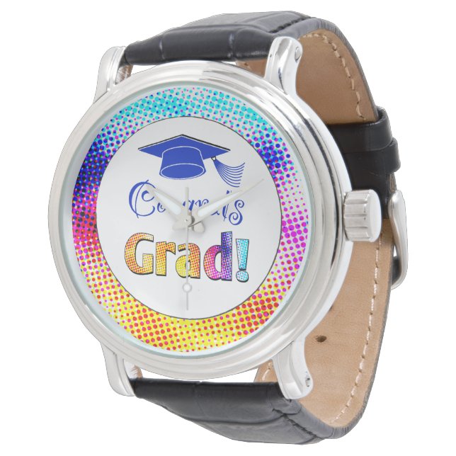 Glückwunsch Grad Farben, Spaß Armbanduhr (Schrägansicht)