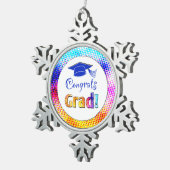 Glückwunsch Grad Farben, Spaß Schneeflocken Zinn-Ornament (Rechts)