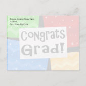 Glückwunsch Grad Festive Multicolor Graduation Par Einladungspostkarte (Rückseite)