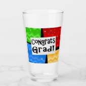 Glückwunsch Grad Festive Multicolor Graduation Par Glas (Vorderseite)