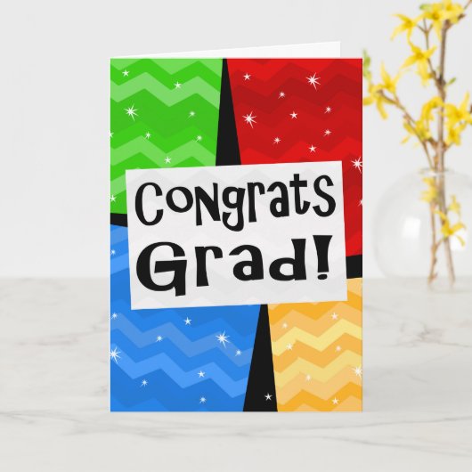 Glückwunsch Grad Festive Multicolor Graduation Par Karte (Gelbe Blume)