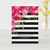 Glückwunsch Grad. Floral | Streifenmuster Karte (Gelbe Blume)