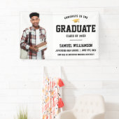 Glückwunsch Grad Foto Gold Cap Graduation Party Banner (Insitu)