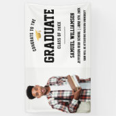 Glückwunsch Grad Foto Gold Cap Graduation Party Banner (Vertikal)