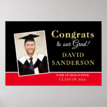 Glückwunsch Grad Foto Name Gold Schwarz