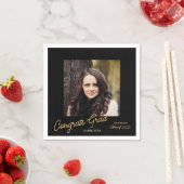 Glückwunsch Grad Foto Script Graduation Party Serviette (Beispiel)