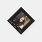 Glückwunsch Grad Foto Script Graduation Party Serviette (Ecke)