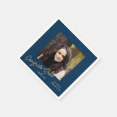 Glückwunsch Grad Foto Script Graduation Party Serviette (Ecke)