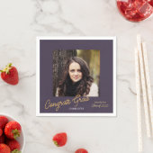 Glückwunsch Grad Foto Script Graduation Party Serviette (Beispiel)