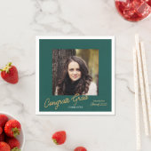 Glückwunsch Grad Foto Script Graduation Party Serviette (Beispiel)