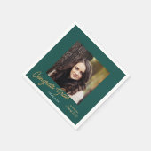 Glückwunsch Grad Foto Script Graduation Party Serviette (Ecke)