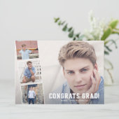 Glückwunsch Grad, Fotocollage Blue Graduation Part Ankündigung (Stehend Vorderseite)