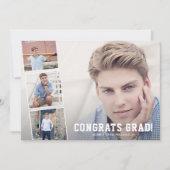 Glückwunsch Grad, Fotocollage Blue Graduation Part Ankündigung (Vorderseite)