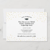 Glückwunsch Grad, Fotocollage Gold Graduation Part Ankündigung (Rückseite)