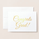 Glückwunsch grad gold elegante Drehbuch Abschluss Folienkarte (Vorderseite mit Umschlag)