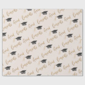 Glückwunsch Grad Gold Foil Graduation Cap and Tass Geschenkpapier (Flach)