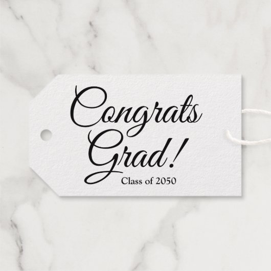 Glückwunsch grad gold schwarze Skriptklasse elegan Geschenkanhänger (Rückseite (Horizontal))