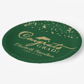 Glückwunsch Grad Gold Script Graduation Party Gree Pappteller (Schrägansicht)