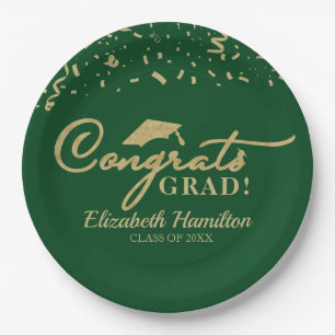 Glückwunsch Grad Gold Script Graduation Party Gree Pappteller