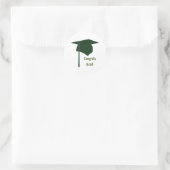 Glückwunsch Grad Green Cap und Tassel Abschluss Runder Aufkleber (Tasche)