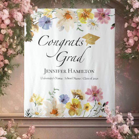 Glückwunsch Grad | Hintergrund für Wildblume Absch Wandteppich