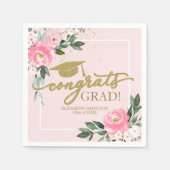 Glückwunsch Grad Hot Pink Abschluss Serviette (Vorderseite)