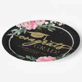 Glückwunsch Grad Hot Pink Bläsernparty Pappteller (Schrägansicht)