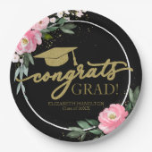 Glückwunsch Grad Hot Pink Bläsernparty Pappteller (Vorderseite)