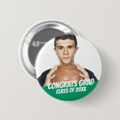 Glückwunsch Grad Klasse 20XX Modernes Cool Einfach Button (Vorne & Hinten)