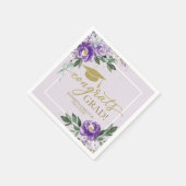 Glückwunsch Grad Lila Lavendel Party Serviette (Ecke)