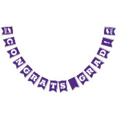 Glückwunsch Grad Lila und weiß Wimpelkette (Alle)