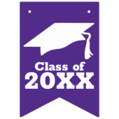 Glückwunsch Grad Lila und weiß Wimpelkette (Erste Fahne)