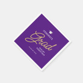 Glückwunsch Grad Moderner Lila Abschluss Serviette (Ecke)