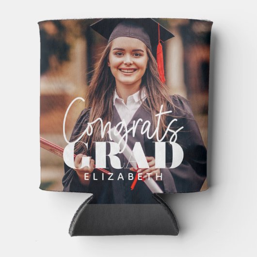 Glückwunsch Grad Modernes, benutzerdefiniertes Fot Dosenkühler (Vorderseite)