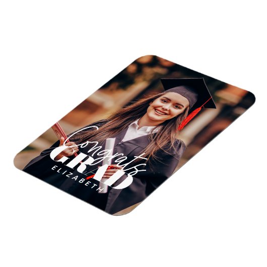 Glückwunsch Grad Modernes, benutzerdefiniertes Fot Magnet (Linke Seite)