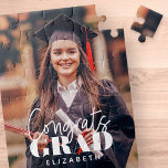 Glückwunsch Grad Modernes, benutzerdefiniertes Fot Puzzle<br><div class="desc">Dieses einfache und moderne Design besteht aus Serifentypografie und fügt ein individuelles Foto hinzu.</div>