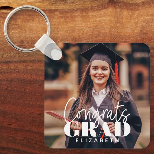 Glückwunsch Grad Modernes, benutzerdefiniertes Fot Schlüsselanhänger (Vorderseite)